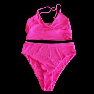 Ribbed XL High Waisted Bikini Two-Piece New in Package 00017